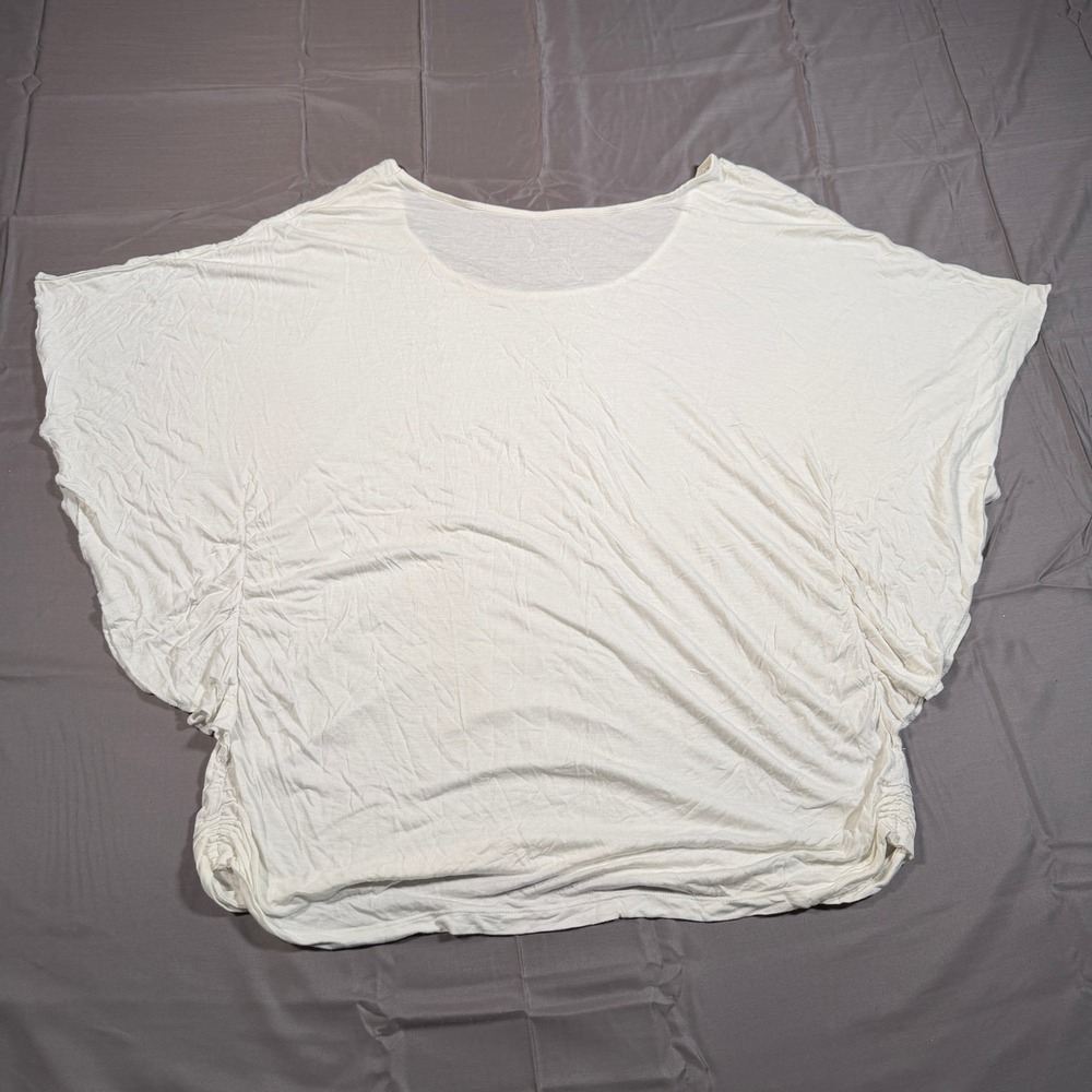 New York & Company White Dolman Sleeve Scoop Neck Rayon Blouse Top XL - Picture 2 of 6